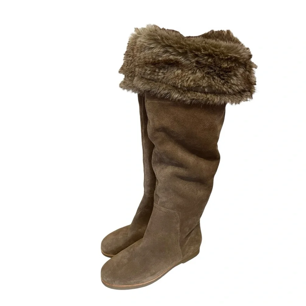 Sam Edelman | S-Orlando Knee High Faux Fur Suede Leather‎ Boots 7